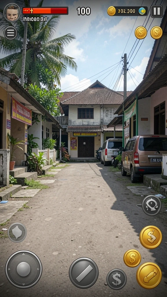 Tampilan awal yang menarik dengan karakter siap berpetualang.