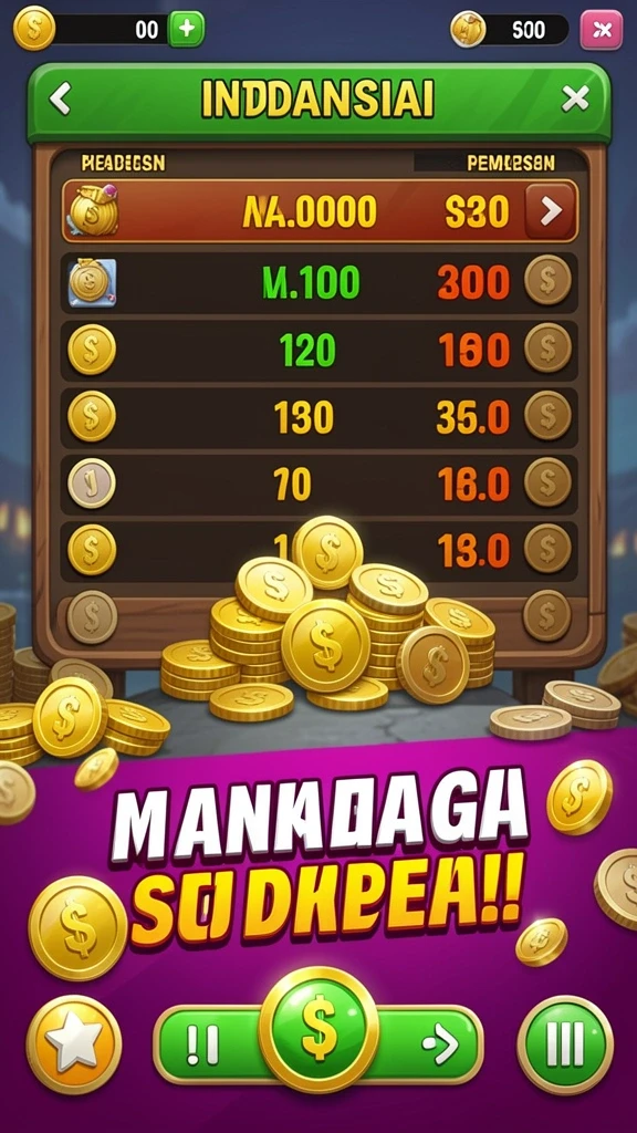 Layar permainan yang menampilkan berbagai pilihan game.