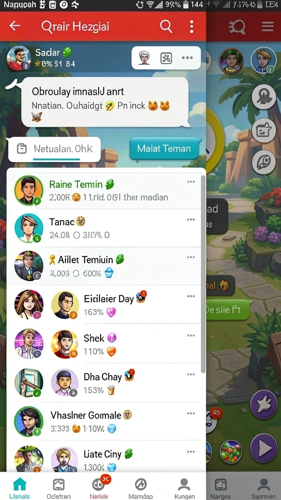 Menampilkan karakter utama dalam aksi keren.