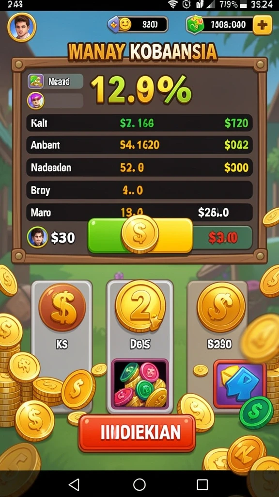 Screenshot fitur bonus dengan animasi yang memukau.