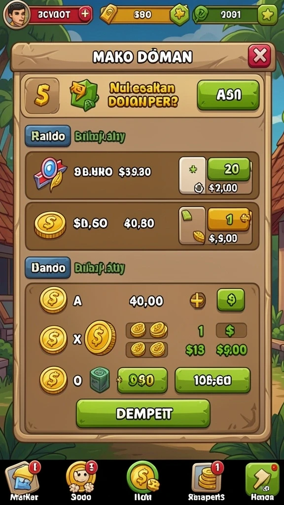 Fitur permainan live casino dengan dealer profesional.