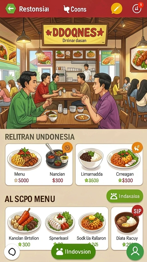 Tampilan awal game yang menarik dan intuitif.