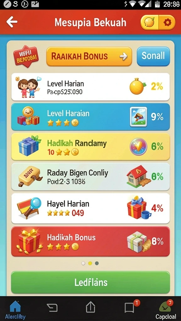 Mode permainan baru yang menantang dengan level yang berbeda.